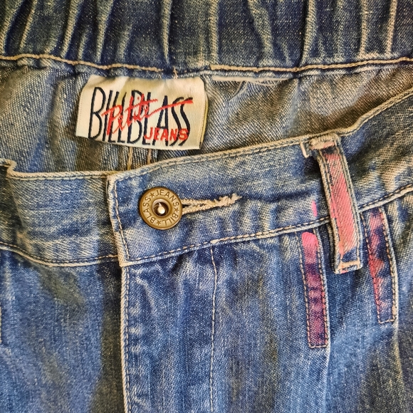 RARE VTG 1980's cotton hi waist pleated boho painted ladybug flor jeans sz 8P *V - Picture 8 of 8